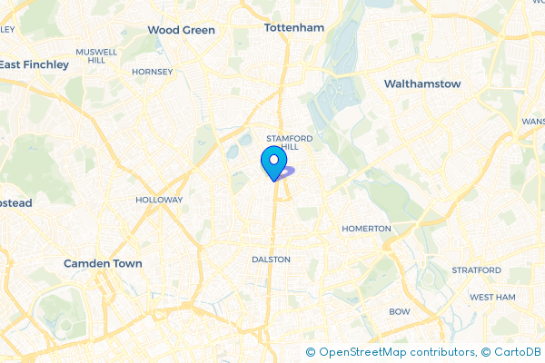 Minibus Hire route map for Stoke Newington, Greater London