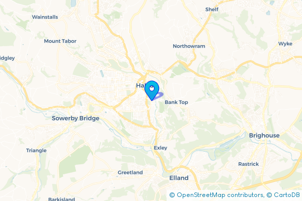 Minibus Hire route map for Stoney Royd, West Yorkshire
