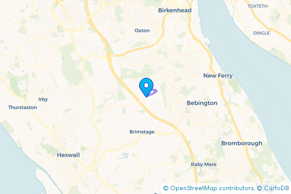 Minibus Hire route map for Storeton, Merseyside