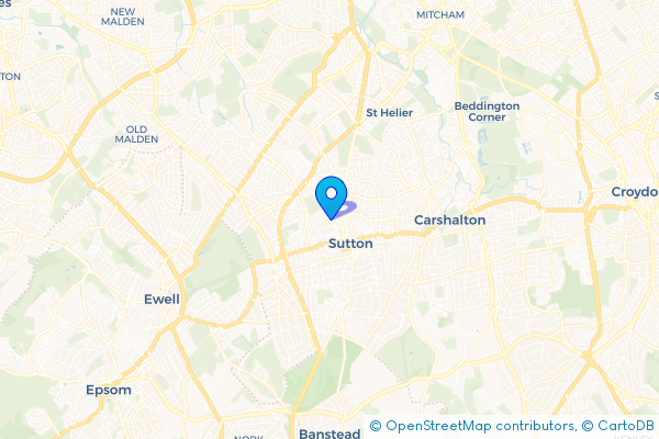 Minibus Hire route map for Sutton