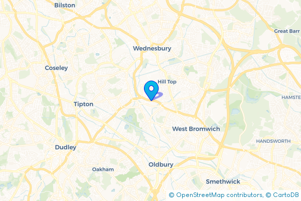 Minibus Hire route map for Swan Village, West Midlands