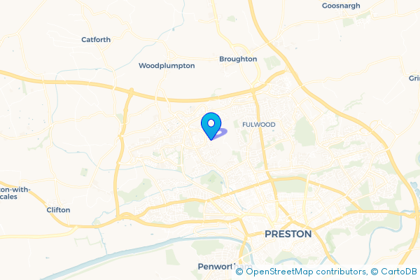 Minibus Hire route map for Tanterton, Lancashire
