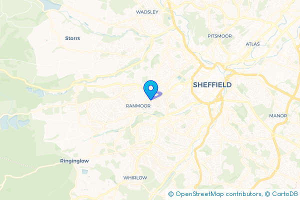 Minibus Hire route map for Tapton Hill, South Yorkshire