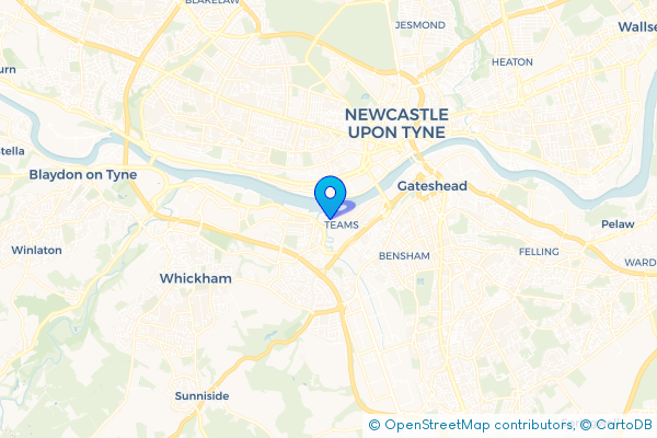 Minibus Hire route map for Teams, Tyne and Wear