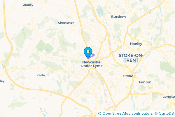 Minibus Hire route map for The Brampton, Staffordshire