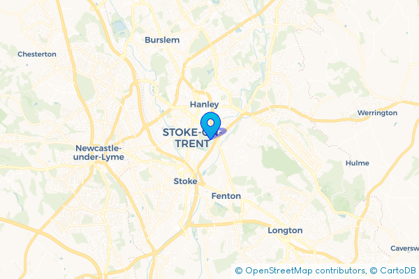 Minibus Hire route map for The Potteries, Staffordshire