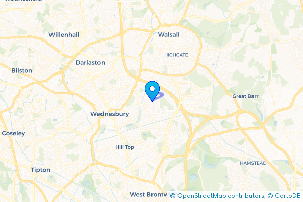 Minibus Hire route map for The Woods, West Midlands