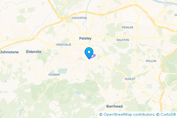 Minibus Hire route map for Thornly Park, Renfrewshire
