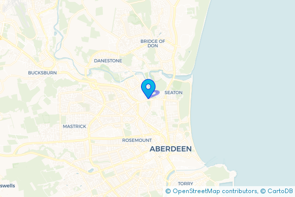 Minibus Hire route map for Tillydrone, Aberdeen City