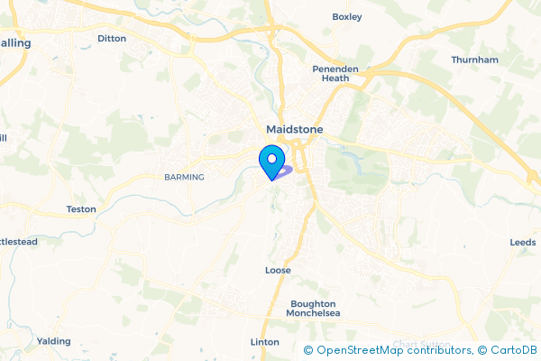 Minibus Hire route map for Tovil, Kent