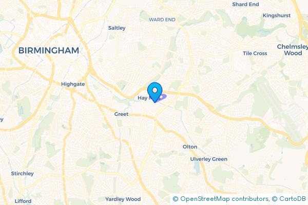 Minibus Hire route map for Tyseley, West Midlands