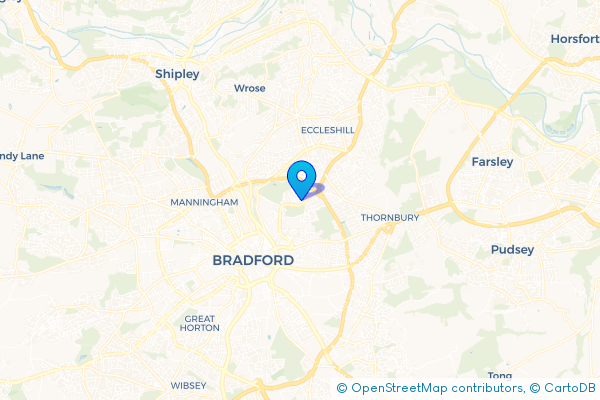 Minibus Hire route map for Undercliffe, West Yorkshire