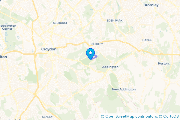 Minibus Hire route map for Upper Shirley, Greater London