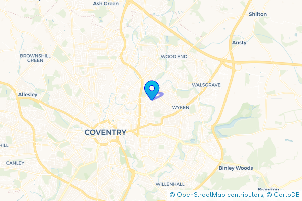 Minibus Hire route map for Upper Stoke, West Midlands