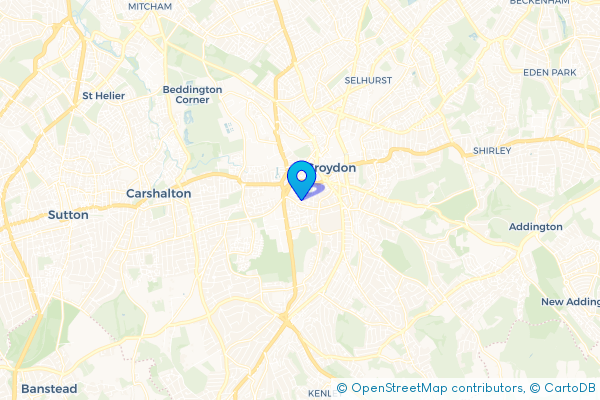 Minibus Hire route map for Waddon, Greater London