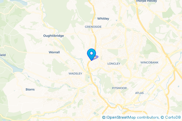 Minibus Hire route map for Wadsley Bridge, South Yorkshire