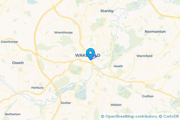 Minibus Hire route map for Wakefield, West Yorkshire