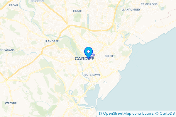 Minibus Hire route map for Cardiff, Cardiff