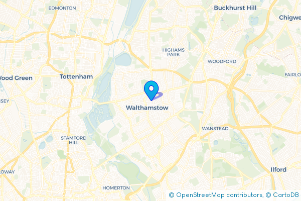 Minibus Hire route map for Walthamstow, Greater London