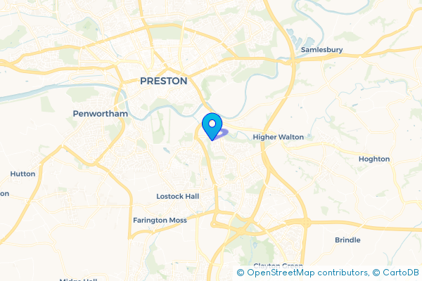 Minibus Hire route map for Walton-le-Dale, Lancashire