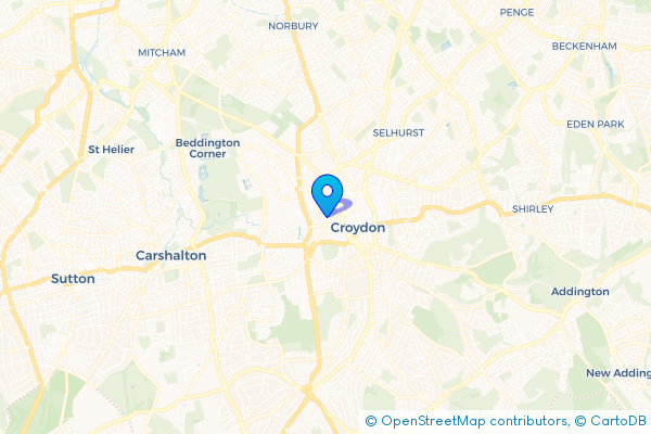Minibus Hire route map for Wandle Park, Greater London