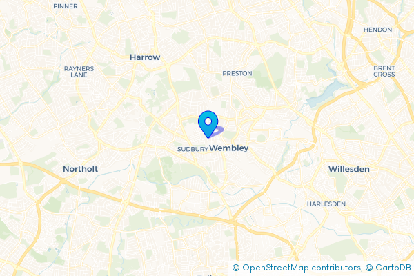 Minibus Hire route map for Wembley, Greater London