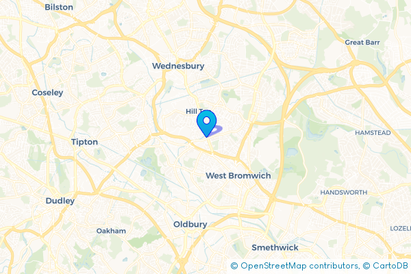 Minibus Hire route map for West Bromwich, West Midlands