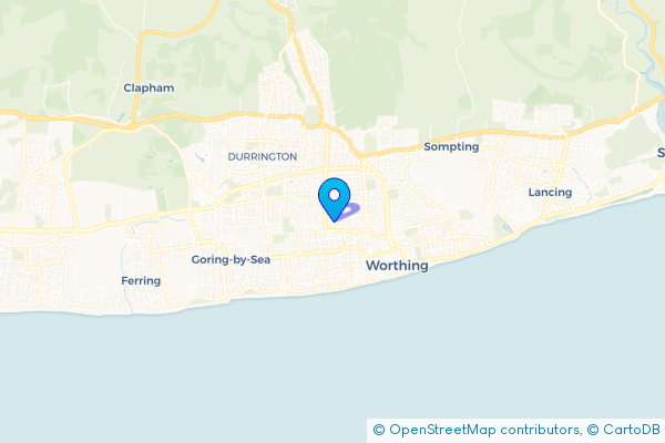 Minibus Hire route map for West Tarring, West Sussex