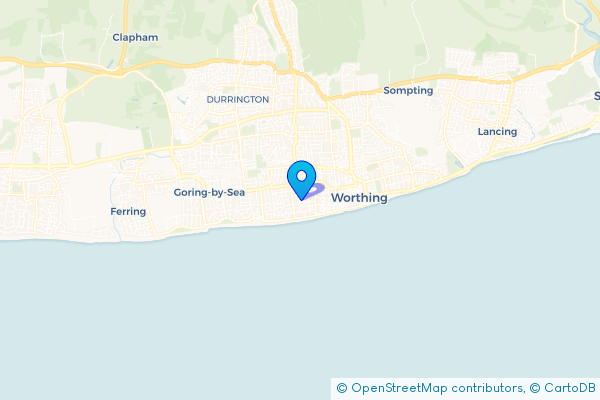 Minibus Hire route map for West Worthing, West Sussex