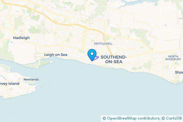 Minibus Hire route map for Westcliff-on-Sea, Essex