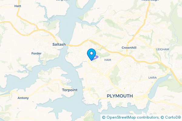Minibus Hire route map for Weston Mill, Devon