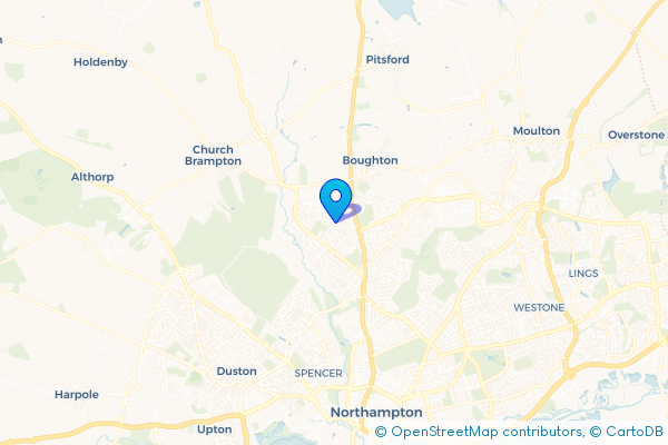 Minibus Hire route map for White Hills, Northamptonshire