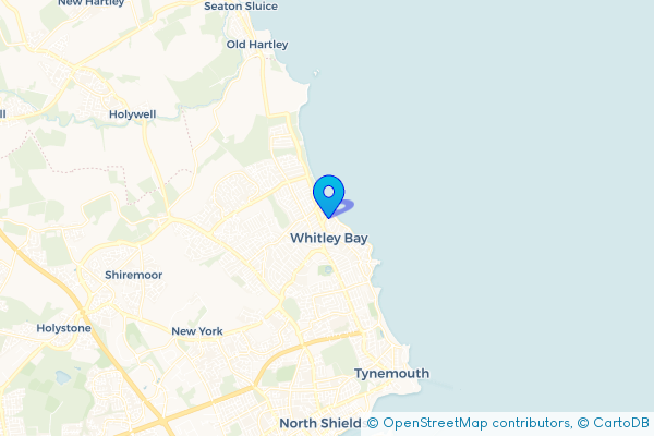 Minibus Hire route map for Whitley Bay, Tyne and Wear