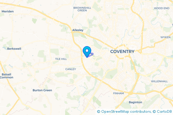 Minibus Hire route map for Whoberley, West Midlands