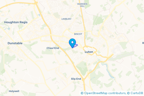 Minibus Hire route map for Winsdon Hill, Bedfordshire
