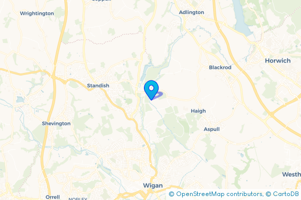 Minibus Hire route map for Winstanleys, Greater Manchester