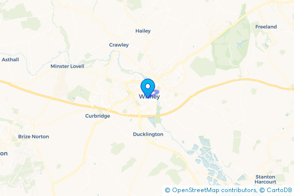 Minibus Hire route map for Witney, Oxfordshire