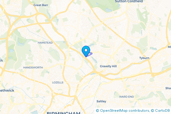 Minibus Hire route map for Witton, West Midlands