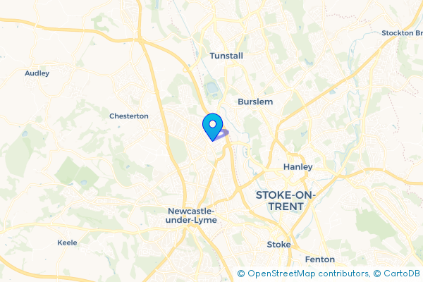 Minibus Hire route map for Wolstanton, Staffordshire