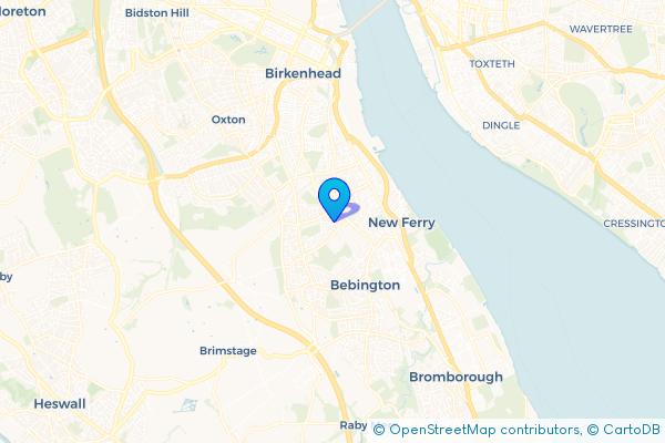 Minibus Hire route map for Woodhey, Merseyside