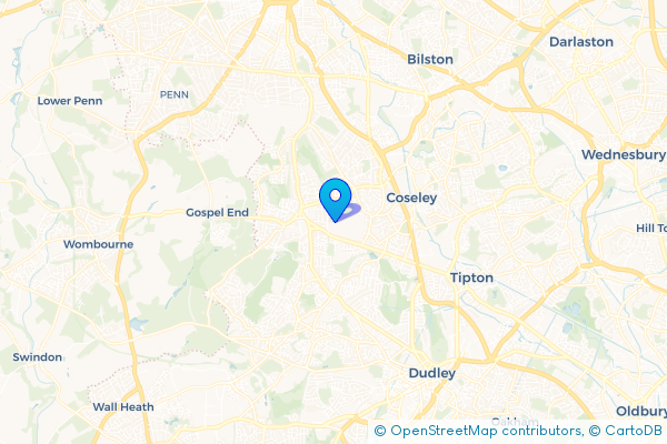 Minibus Hire route map for Woodsetton, West Midlands