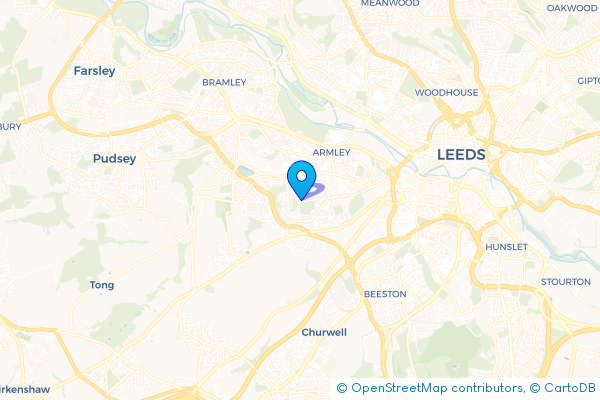 Minibus Hire route map for Wortley, West Yorkshire