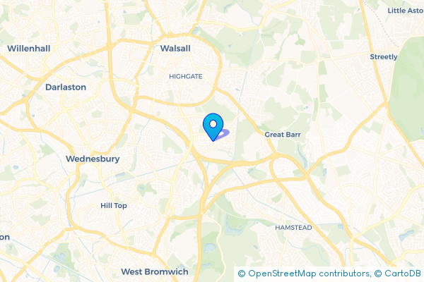 Minibus Hire route map for Yew Tree, West Midlands