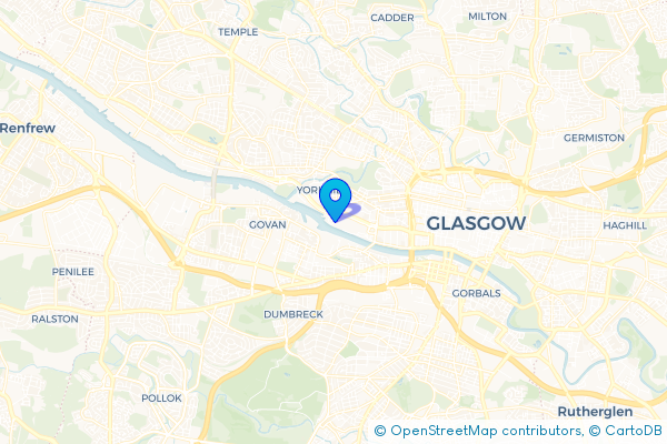 Minibus Hire route map for Yorkhill, Glasgow City