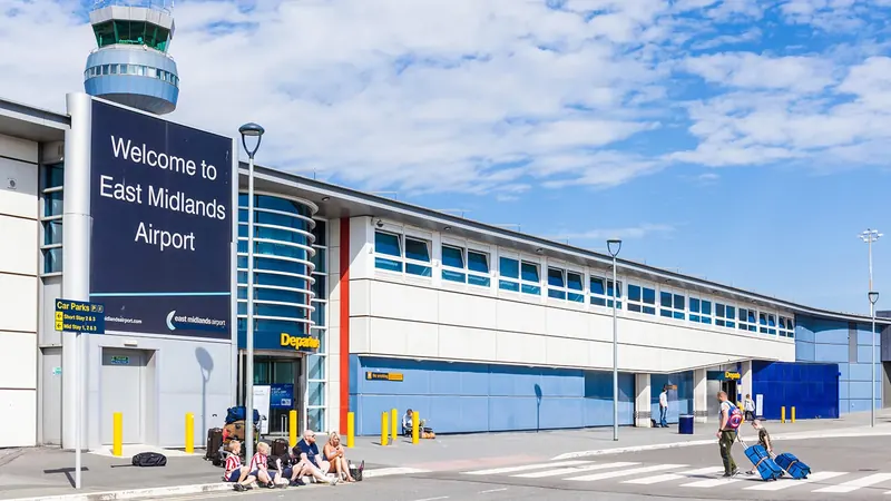 East Midlands Airport terminal and airfield