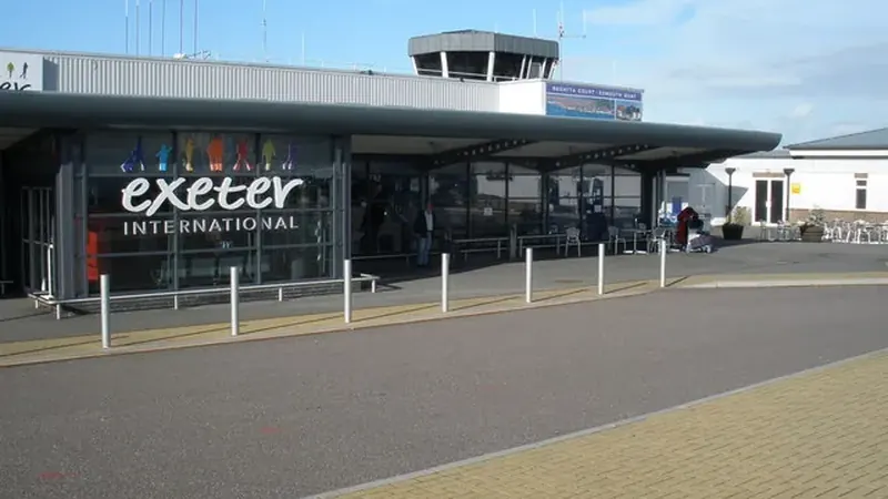Exeter Airport terminal and airfield