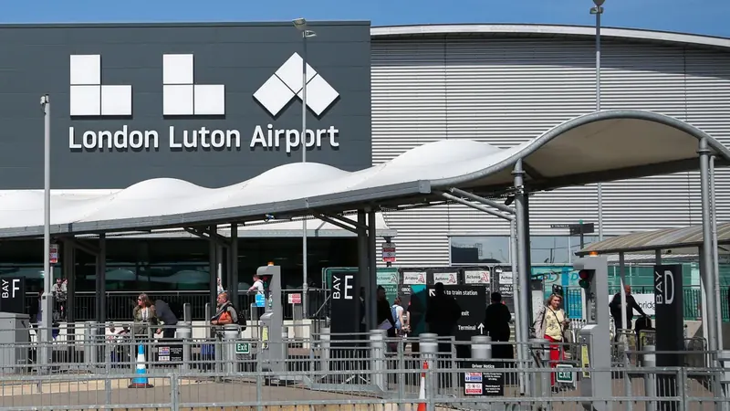 Luton Airport terminal and airfield