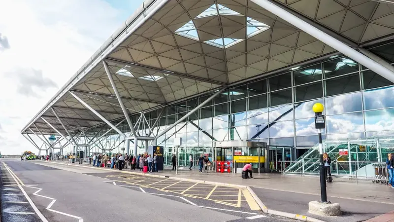 Stansted Airport terminal and airfield
